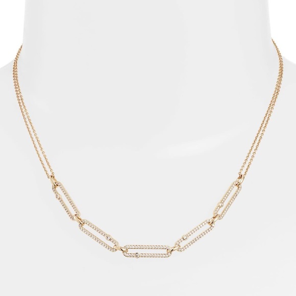 NADRI Linked Pave CZ Frontal Necklace